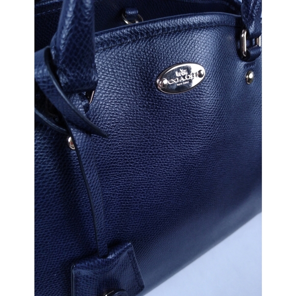 Vintage Authentic Coach Navy Handbag Medium Size - Picture 2 of 12